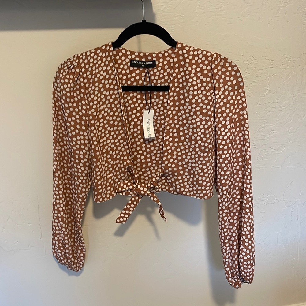 NWT Endless Summer Front Tie Crop Top
